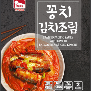 Braised pacific sauy with kimchi